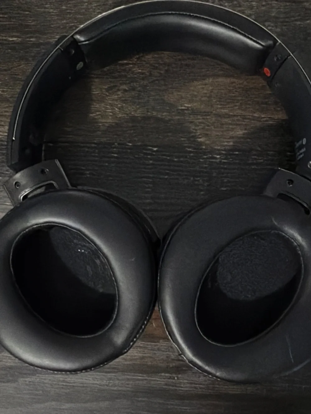 Sony Black Over-Ear Bluetooth Headphones with Red Accents